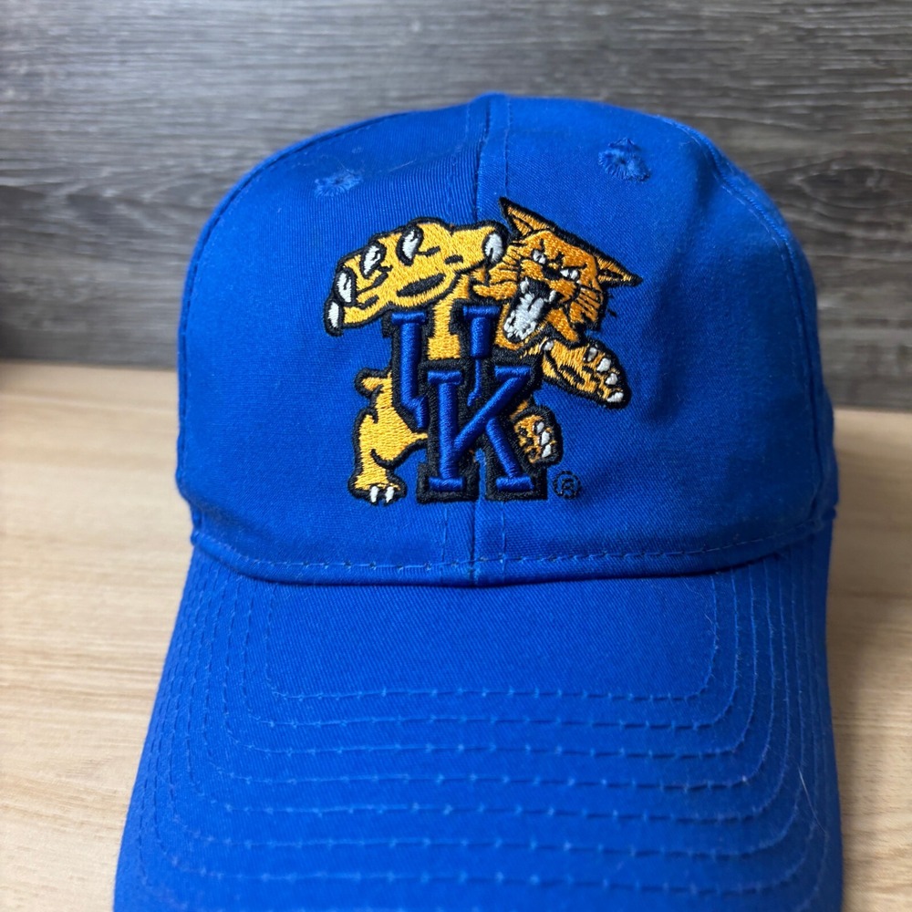 Kentucky Wildcats Hat Cap Strap Back Blue Embroidered Basketball Vintage Logo - Picture 3 of 10
